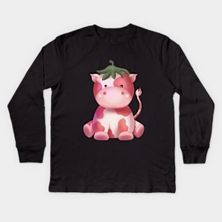 Strawberry Cow Kids Long Sleeve T-Shirt